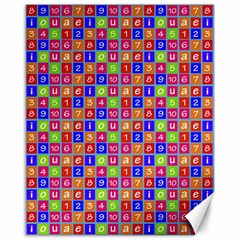 Numbers And Vowels Colorful Pattern Canvas 16  x 20 