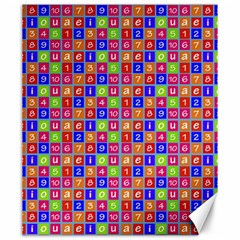 Numbers And Vowels Colorful Pattern Canvas 20  x 24 