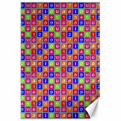 Numbers And Vowels Colorful Pattern Canvas 20  X 30  by dflcprints