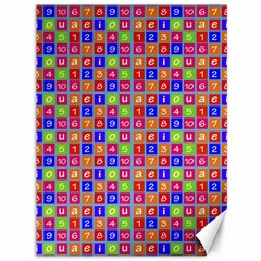 Numbers And Vowels Colorful Pattern Canvas 36  x 48 