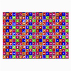 Numbers And Vowels Colorful Pattern Large Glasses Cloth (2-side) by dflcprints