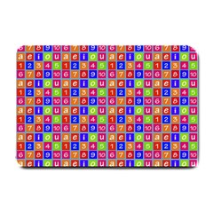 Numbers And Vowels Colorful Pattern Small Doormat  by dflcprints