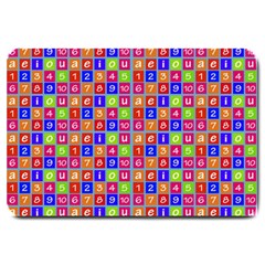 Numbers And Vowels Colorful Pattern Large Doormat 