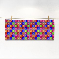 Numbers And Vowels Colorful Pattern Hand Towel