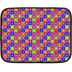 Numbers And Vowels Colorful Pattern Fleece Blanket (Mini)