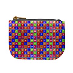 Numbers And Vowels Colorful Pattern Mini Coin Purse by dflcprints