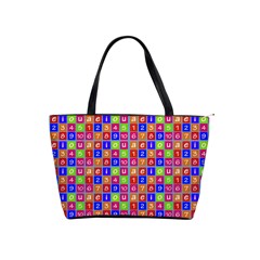 Numbers And Vowels Colorful Pattern Classic Shoulder Handbag