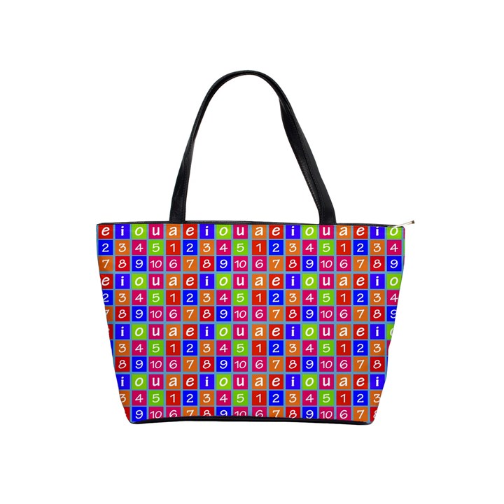 Numbers And Vowels Colorful Pattern Classic Shoulder Handbag