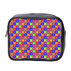 Numbers And Vowels Colorful Pattern Mini Toiletries Bag (Two Sides)