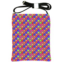 Numbers And Vowels Colorful Pattern Shoulder Sling Bag by dflcprints