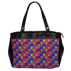 Numbers And Vowels Colorful Pattern Oversize Office Handbag