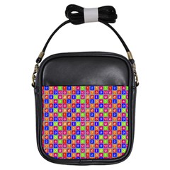 Numbers And Vowels Colorful Pattern Girls Sling Bag by dflcprints