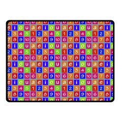 Numbers And Vowels Colorful Pattern Fleece Blanket (Small)