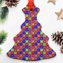 Numbers And Vowels Colorful Pattern Christmas Tree Ornament (two Sides)