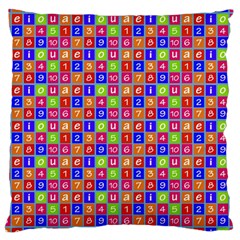 Numbers And Vowels Colorful Pattern Large Cushion Case (Two Sides)