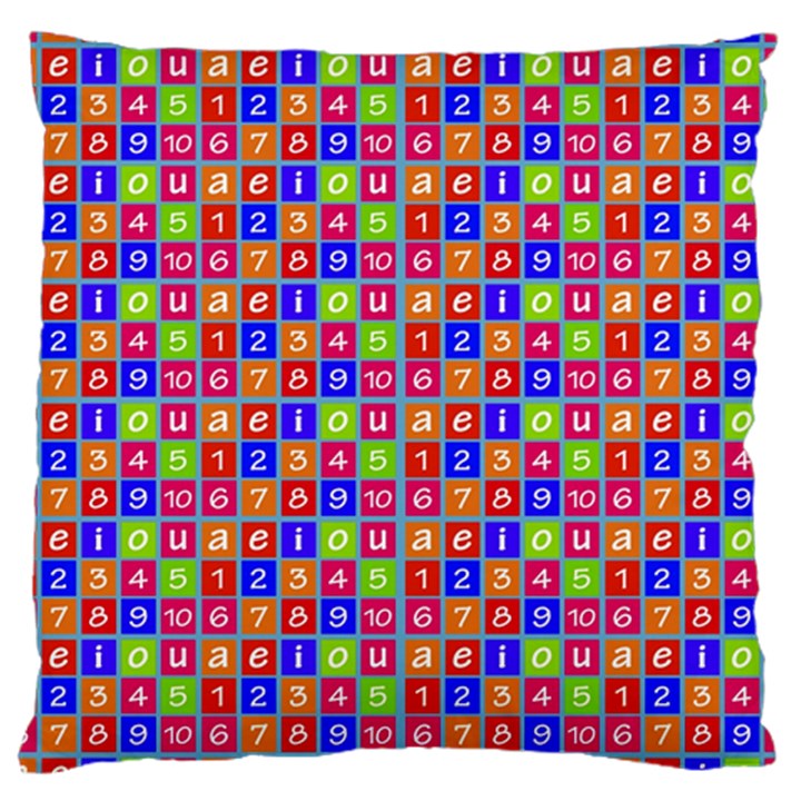 Numbers And Vowels Colorful Pattern Large Cushion Case (Two Sides)