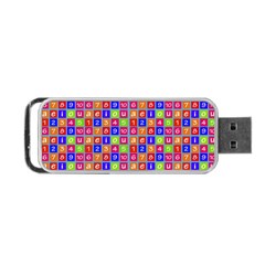 Numbers And Vowels Colorful Pattern Portable USB Flash (One Side)