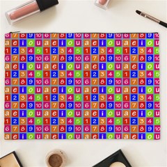 Numbers And Vowels Colorful Pattern Cosmetic Bag (XXL)