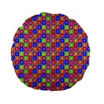 Numbers And Vowels Colorful Pattern Standard 15  Premium Round Cushions Front