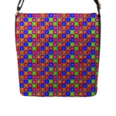 Numbers And Vowels Colorful Pattern Flap Closure Messenger Bag (L)