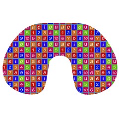 Numbers And Vowels Colorful Pattern Travel Neck Pillows