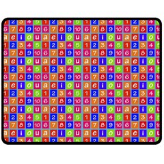 Numbers And Vowels Colorful Pattern Double Sided Fleece Blanket (medium)  by dflcprints