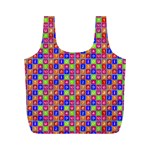 Numbers And Vowels Colorful Pattern Full Print Recycle Bag (M) Back