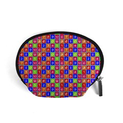 Numbers And Vowels Colorful Pattern Accessory Pouch (Small)