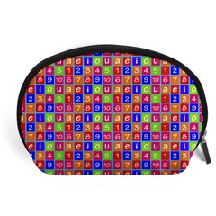 Numbers And Vowels Colorful Pattern Accessory Pouch (Large)