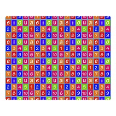 Numbers And Vowels Colorful Pattern Double Sided Flano Blanket (Large) 