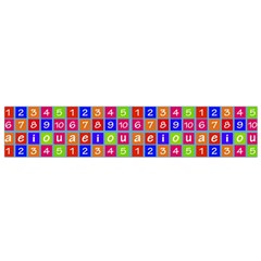 Numbers And Vowels Colorful Pattern Small Flano Scarf