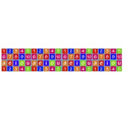 Numbers And Vowels Colorful Pattern Large Flano Scarf 