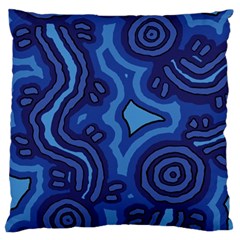 Aboriginal Art - Travel  Large Cushion Case (one Side) by hogartharts