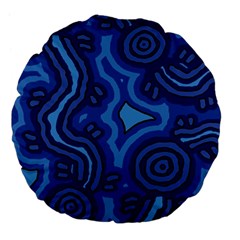 Aboriginal Art - Travel  Large 18  Premium Flano Round Cushions