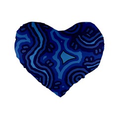 Aboriginal Art - Travel  Standard 16  Premium Flano Heart Shape Cushions