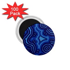 Aboriginal Art - Blue Campsites 1 75  Magnets (100 Pack)  by hogartharts