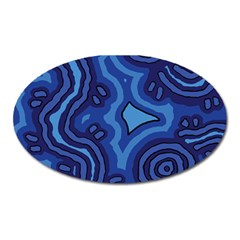 Aboriginal Art - Blue Campsites Oval Magnet by hogartharts