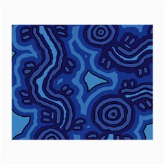 Aboriginal Art - Blue Campsites Small Glasses Cloth by hogartharts