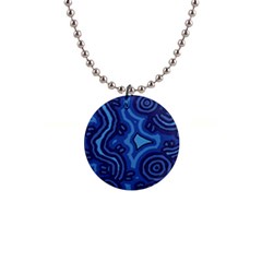 Aboriginal Art - Blue Campsites Button Necklaces by hogartharts