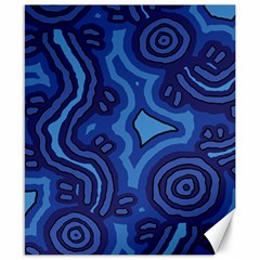 Aboriginal Art - Blue Campsites Canvas 8  X 10  by hogartharts