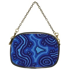 Aboriginal Art - Blue Campsites Chain Purse (one Side) by hogartharts