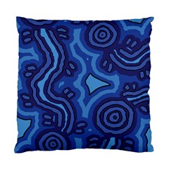 Aboriginal Art - Blue Campsites Standard Cushion Case (two Sides) by hogartharts