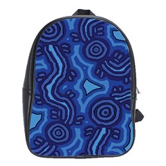 Aboriginal Art - Blue Campsites School Bag (large) by hogartharts