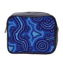 Aboriginal Art - Blue Campsites Mini Toiletries Bag (two Sides) by hogartharts