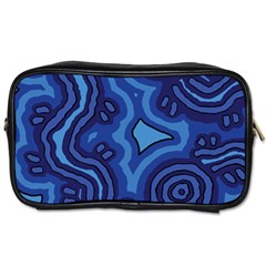 Aboriginal Art - Blue Campsites Toiletries Bag (one Side) by hogartharts