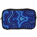 Aboriginal Art - Blue Campsites Toiletries Bag (Two Sides) Back