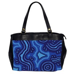 Aboriginal Art - Blue Campsites Oversize Office Handbag (2 Sides) by hogartharts