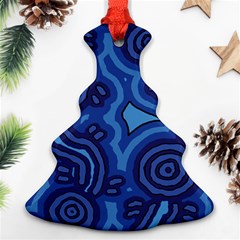 Aboriginal Art - Blue Campsites Ornament (christmas Tree) 