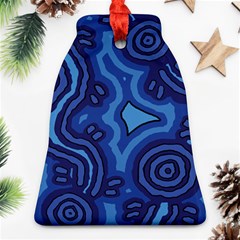 Aboriginal Art - Blue Campsites Ornament (bell)