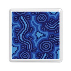 Aboriginal Art - Blue Campsites Memory Card Reader (square) by hogartharts